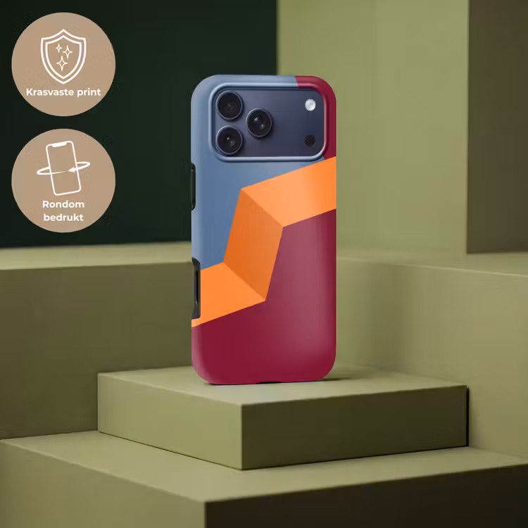 Telefoonhoesje Toughcase - Abstract - Vormen - Modern - Blauw - Oranje — 7