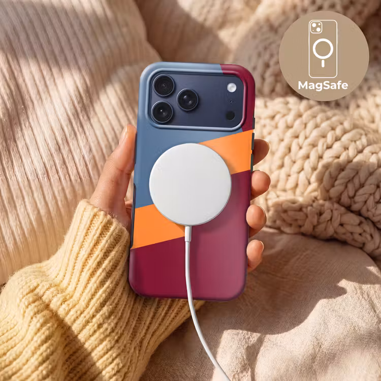 Telefoonhoesje Toughcase - Abstract - Vormen - Modern - Blauw - Oranje — 8