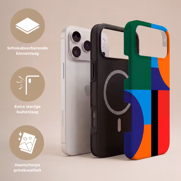 Telefoonhoesje Toughcase - Geometrisch - Abstract - Vormen - Kleurrijk - Modern — 3