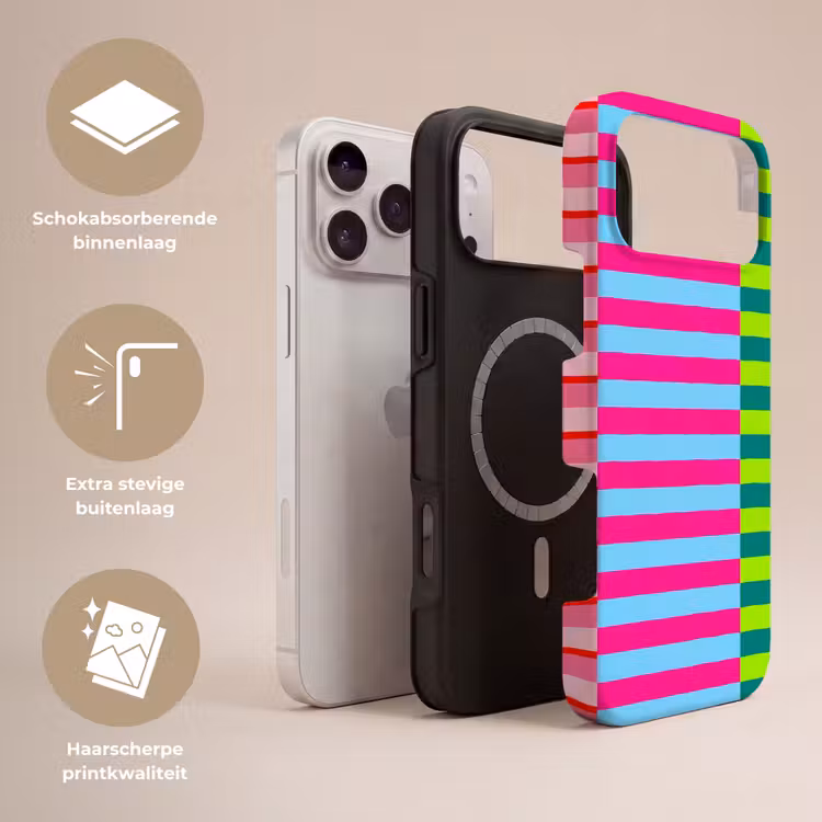 Telefoonhoesje Toughcase - Patroon - Strepen - Modern - Abstract - Kleurrijk — 3
