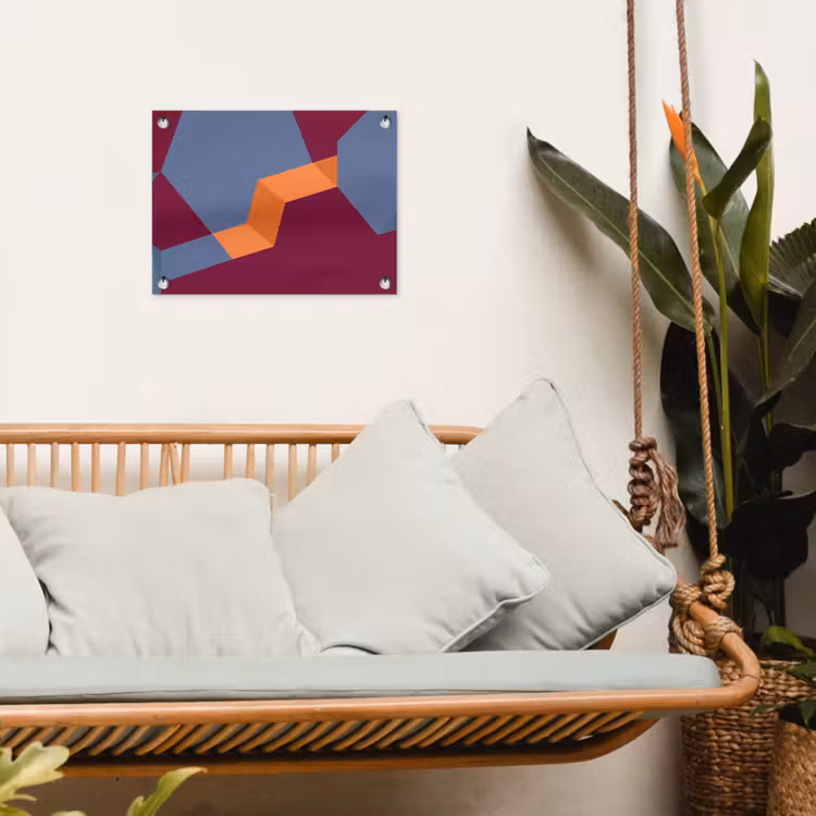 Tuinposter - Abstract - Vormen - Modern - Blauw - Oranje — 5