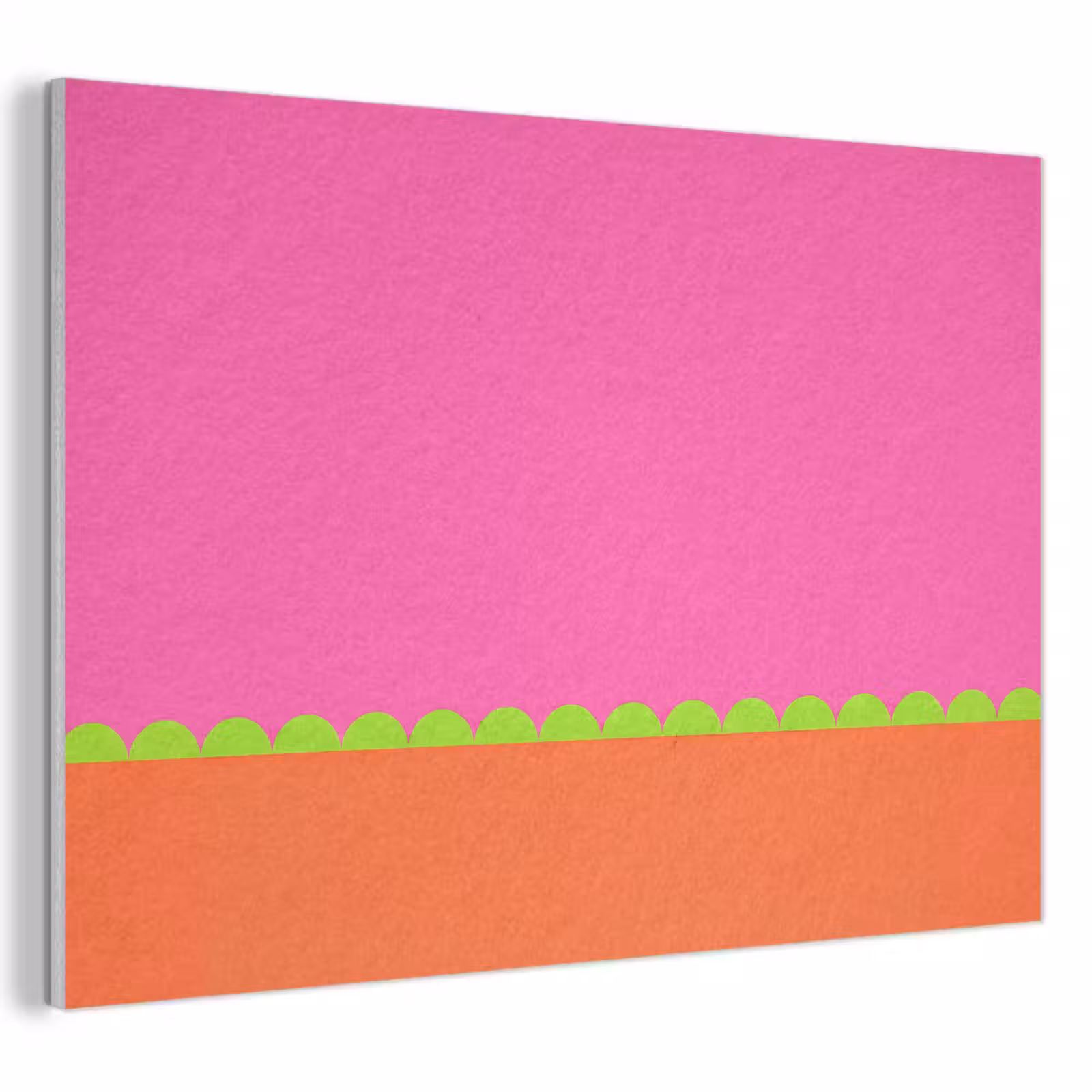 Akoestisch schilderij - Abstract - Geometrisch - Kleurblokken - Roze - Oranje — 1