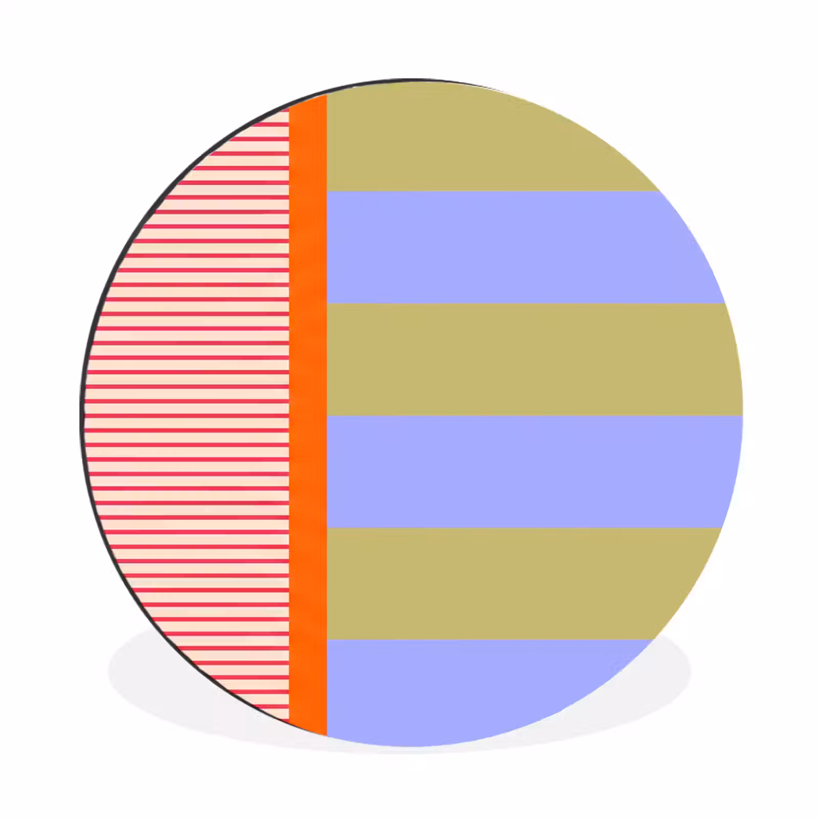 Wandcirkel - Aluminium - Abstract - Geometrie - Strepen - Blokken - Rood — 1