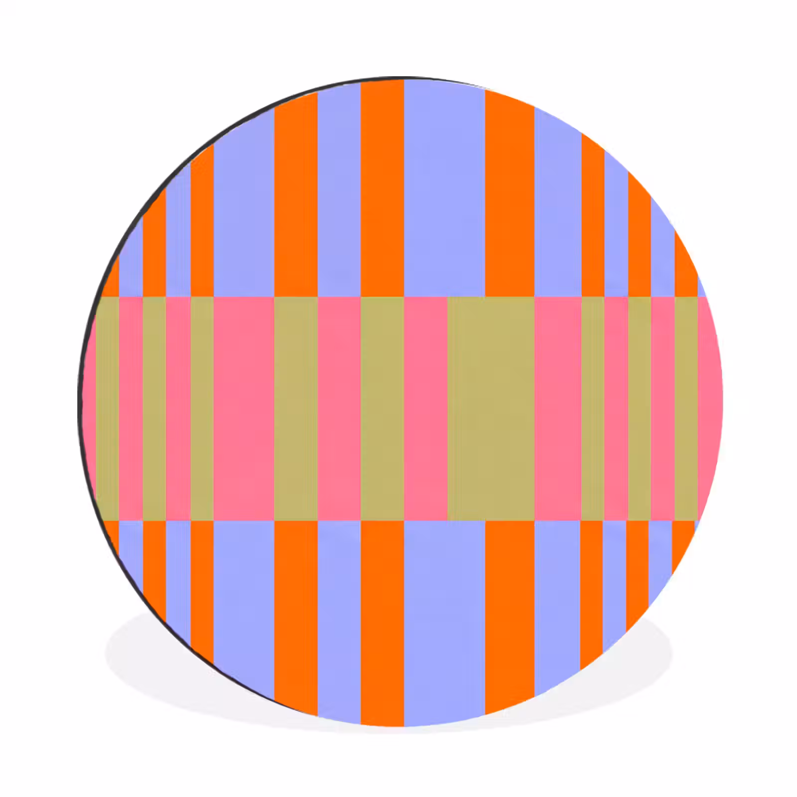 Wandcirkel - Aluminium - Abstract - Patroon - Geometrisch - Kleurrijk - Modern — 1