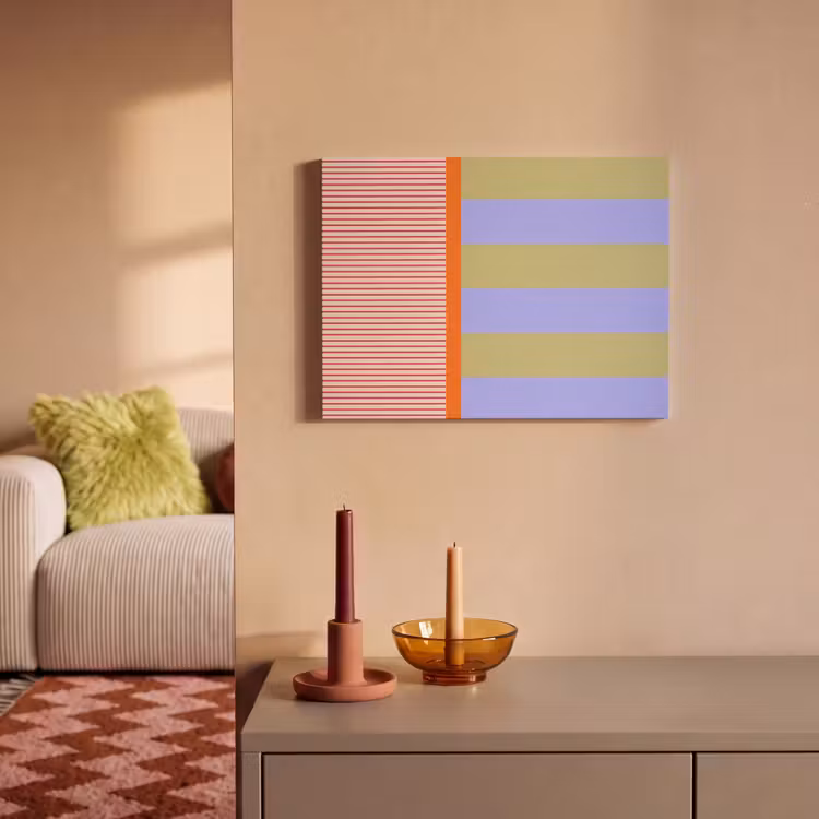 Akoestisch schilderij - Abstract - Geometrie - Strepen - Blokken - Rood — 2