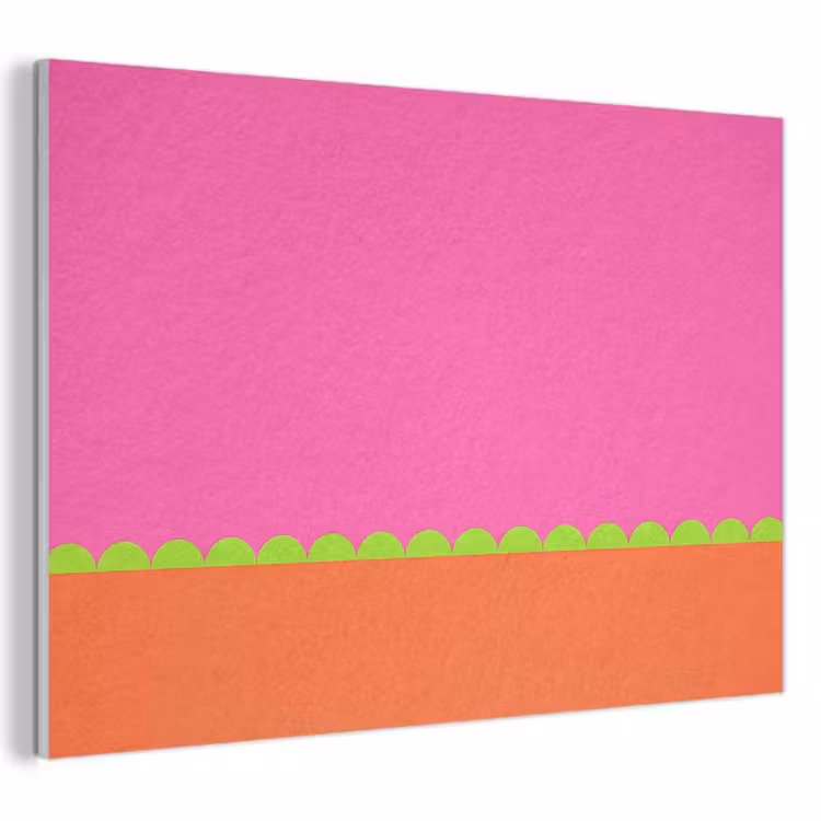 Akoestisch schilderij - Abstract - Geometrisch - Kleurblokken - Roze - Oranje — 1