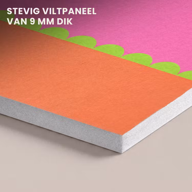 Akoestisch schilderij - Abstract - Geometrisch - Kleurblokken - Roze - Oranje — 5