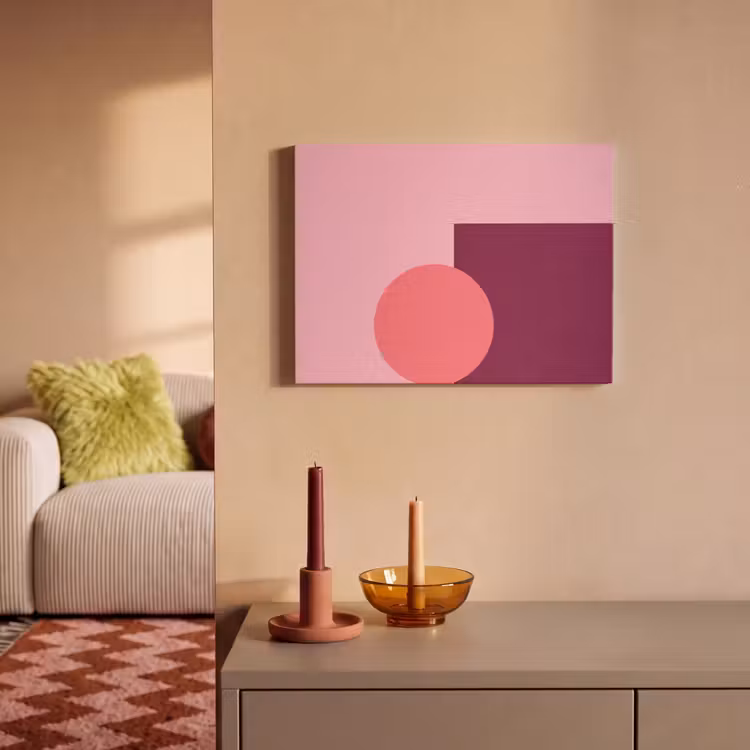 Akoestisch schilderij - Abstract - Vormen - Roze - Modern - Design — 2