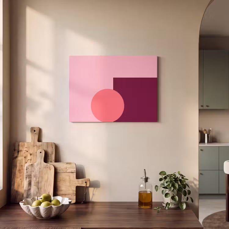 Akoestisch schilderij - Abstract - Vormen - Roze - Modern - Design — 4