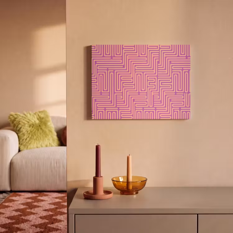 Akoestisch schilderij - Patroon - Lijnen - Abstract - Modern - Paars — 2