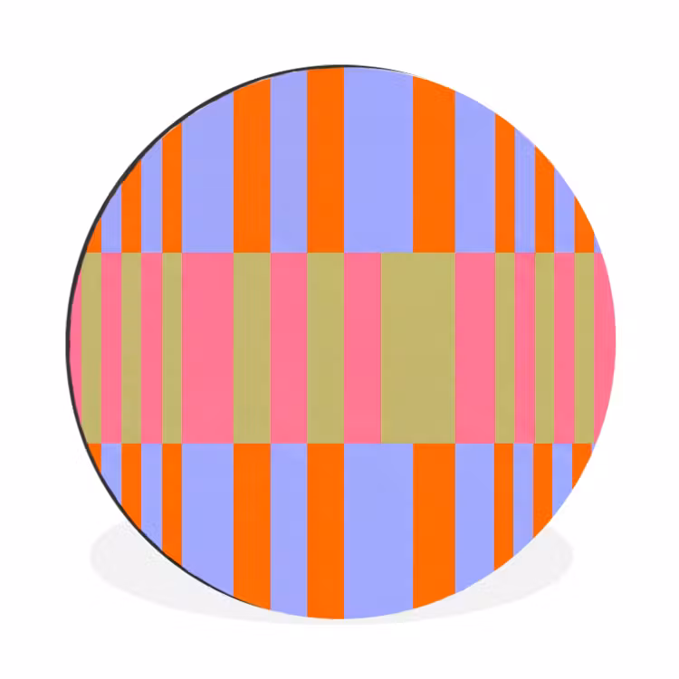 Wandcirkel - Aluminium - Abstract - Patroon - Geometrisch - Kleurrijk - Modern — 1