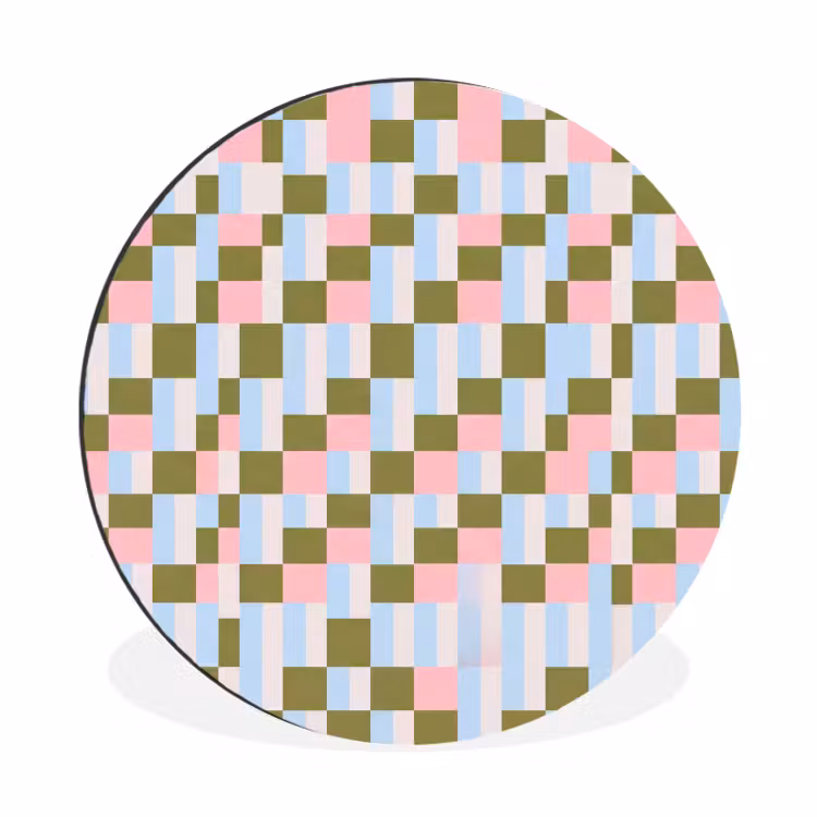 Wandcirkel - Aluminium - Patroon - Geometrisch - Abstract - Kleurrijk - Modern — 1