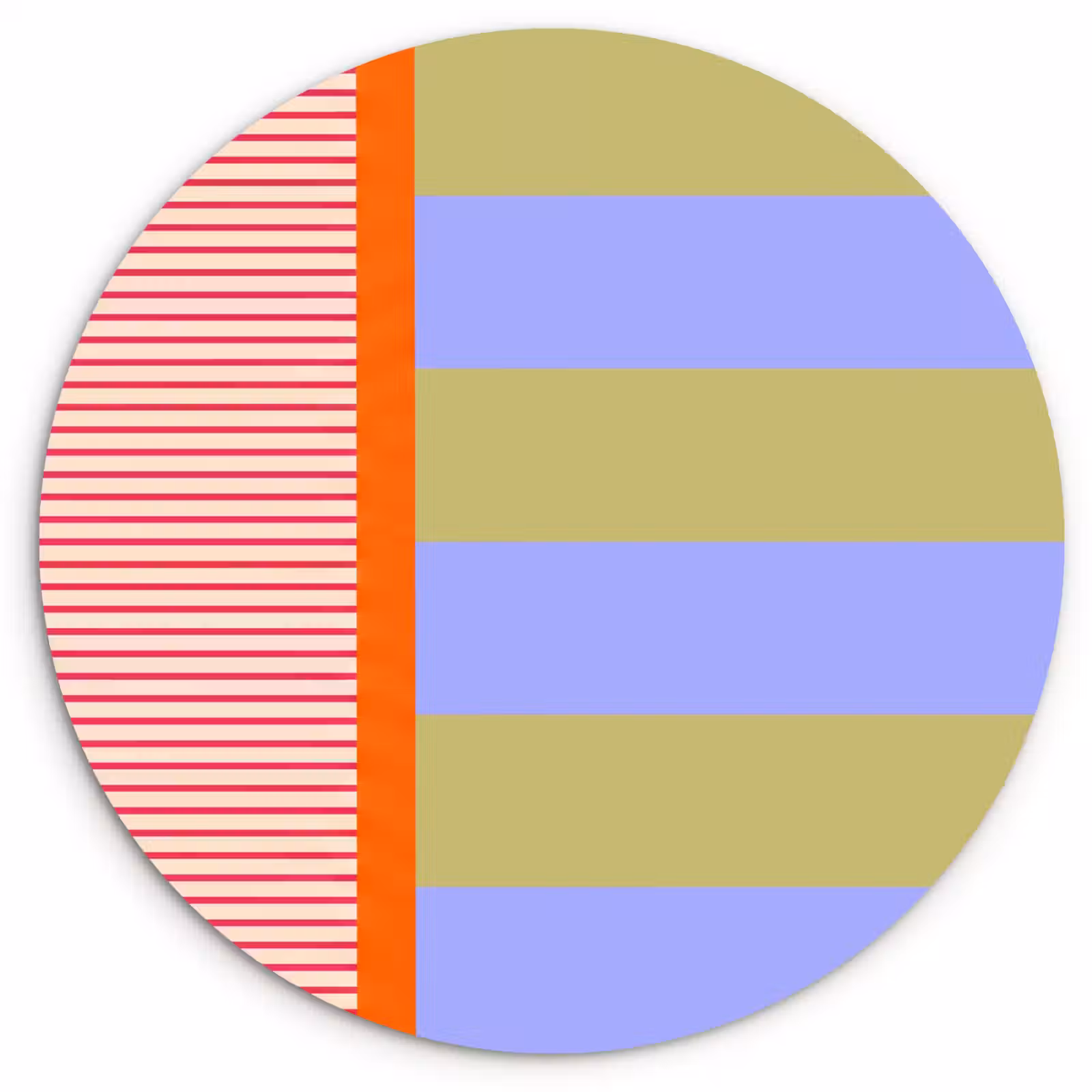 Wandcirkel - Glas - Abstract - Geometrie - Strepen - Blokken - Rood — 1