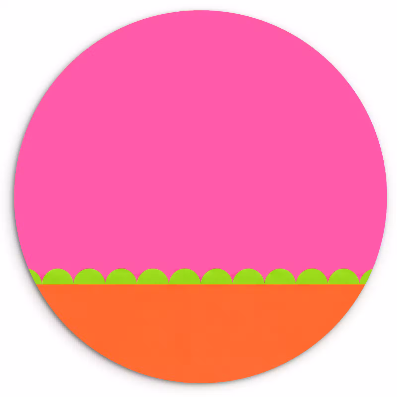 Wandcirkel - Glas - Abstract - Geometrisch - Kleurblokken - Roze - Oranje — 1