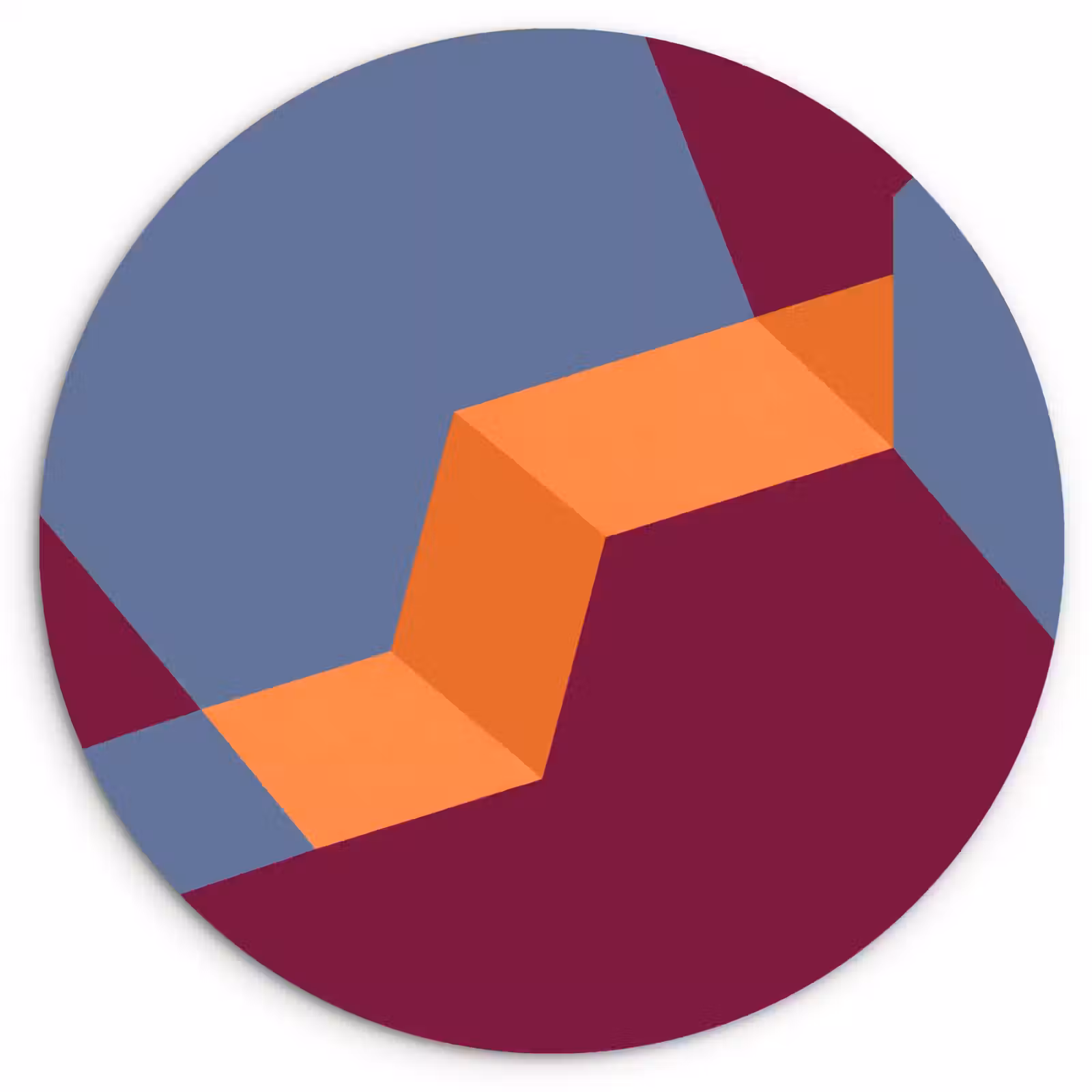 Wandcirkel - Glas - Abstract - Vormen - Modern - Blauw - Oranje — 1