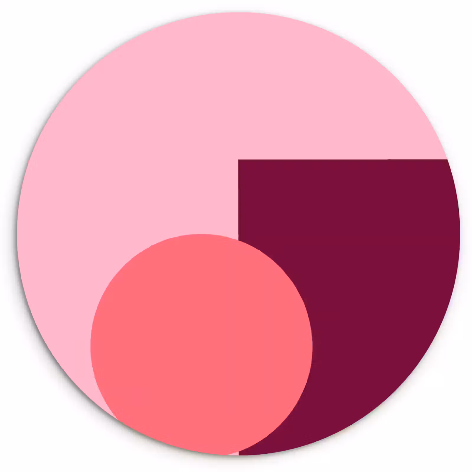 Wandcirkel - Glas - Abstract - Vormen - Roze - Modern - Design — 1