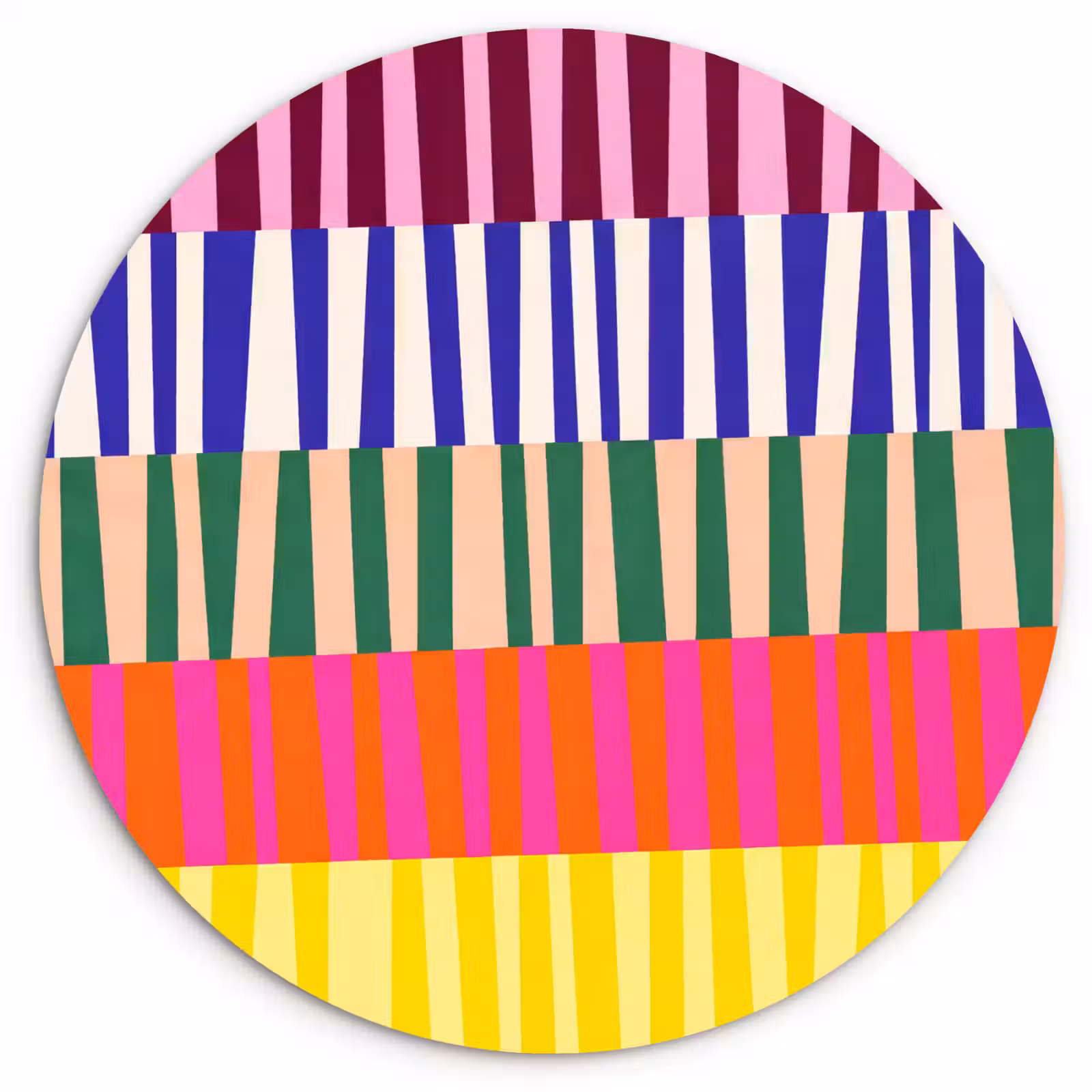 Wandcirkel - Glas - Patroon - Strepen - Abstract - Modern - Kleurrijk — 1