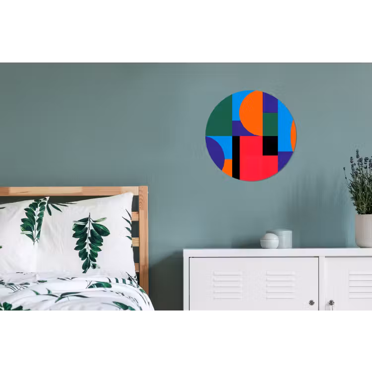Wandcirkel - Aluminium - Geometrisch - Abstract - Vormen - Kleurrijk - Modern — 4