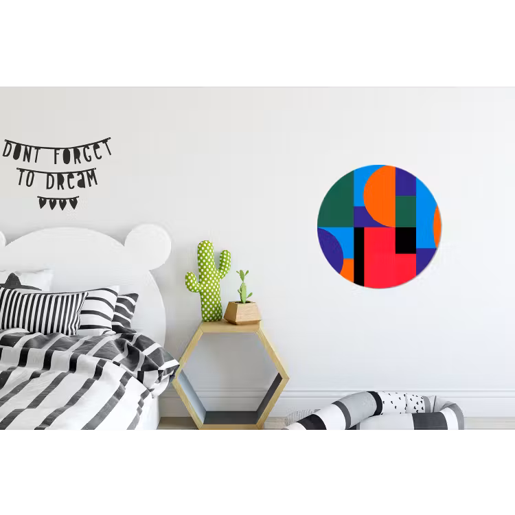 Wandcirkel - Aluminium - Geometrisch - Abstract - Vormen - Kleurrijk - Modern — 5