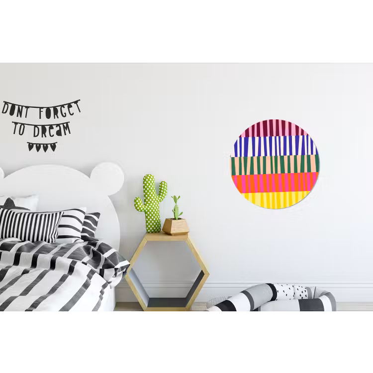 Wandcirkel - Aluminium - Patroon - Strepen - Abstract - Modern - Kleurrijk — 5