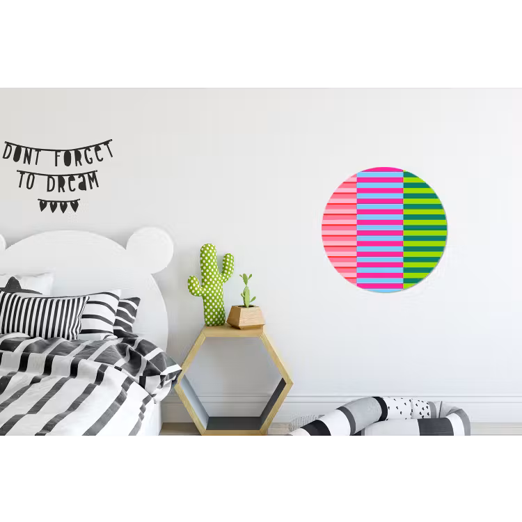 Wandcirkel - Aluminium - Patroon - Strepen - Modern - Abstract - Kleurrijk — 5