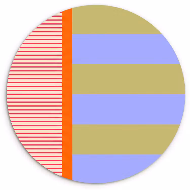 Wandcirkel - Glas - Abstract - Geometrie - Strepen - Blokken - Rood — 1