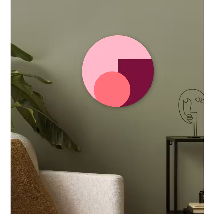 Wandcirkel - Glas - Abstract - Vormen - Roze - Modern - Design — 3