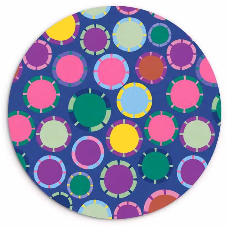 Wandcirkel - Glas - Patroon - Cirkels - Abstract - Kleurrijk — 1