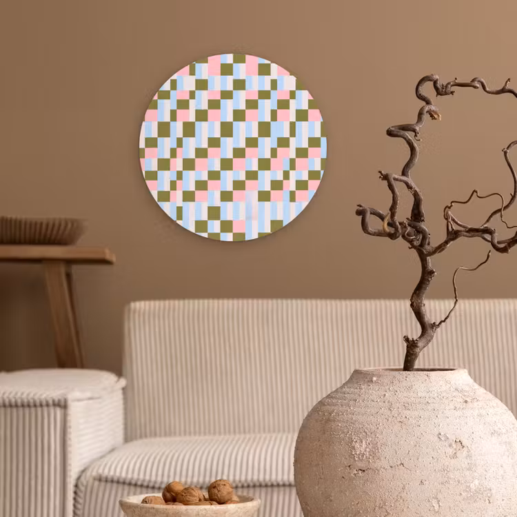 Wandcirkel - Glas - Patroon - Geometrisch - Abstract - Kleurrijk - Modern — 2