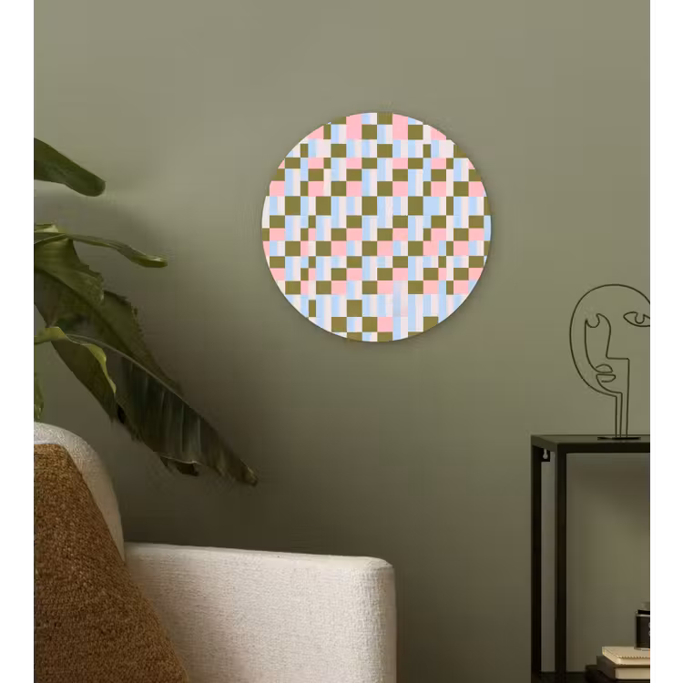Wandcirkel - Glas - Patroon - Geometrisch - Abstract - Kleurrijk - Modern — 3