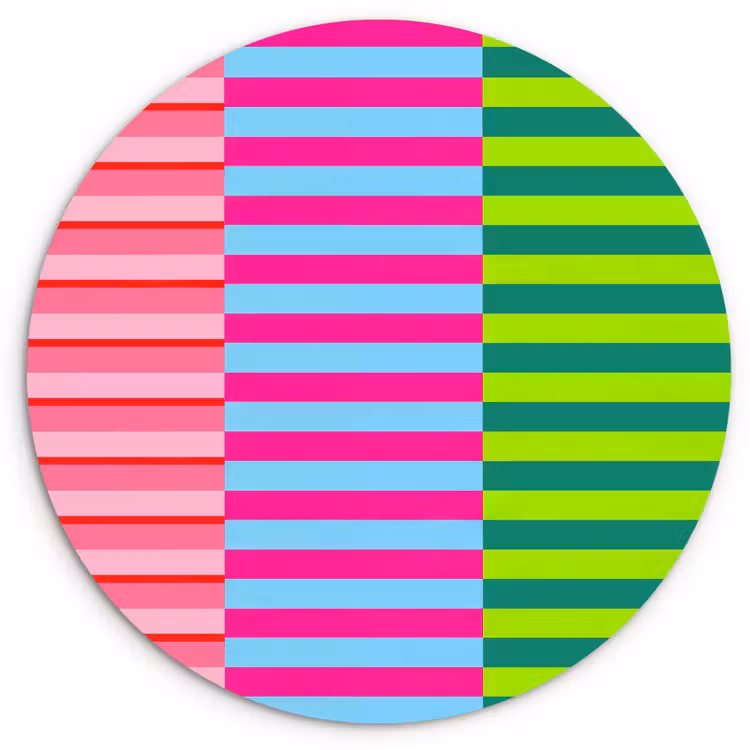 Wandcirkel - Glas - Patroon - Strepen - Modern - Abstract - Kleurrijk — 1