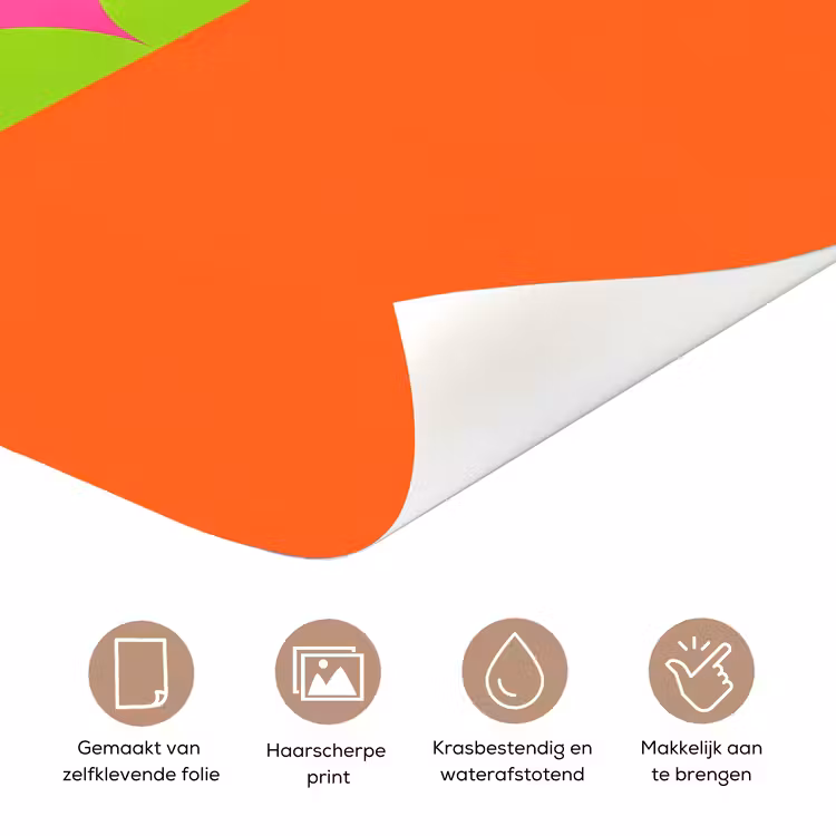 Deursticker - Abstract - Geometrisch - Kleurblokken - Roze - Oranje — 3