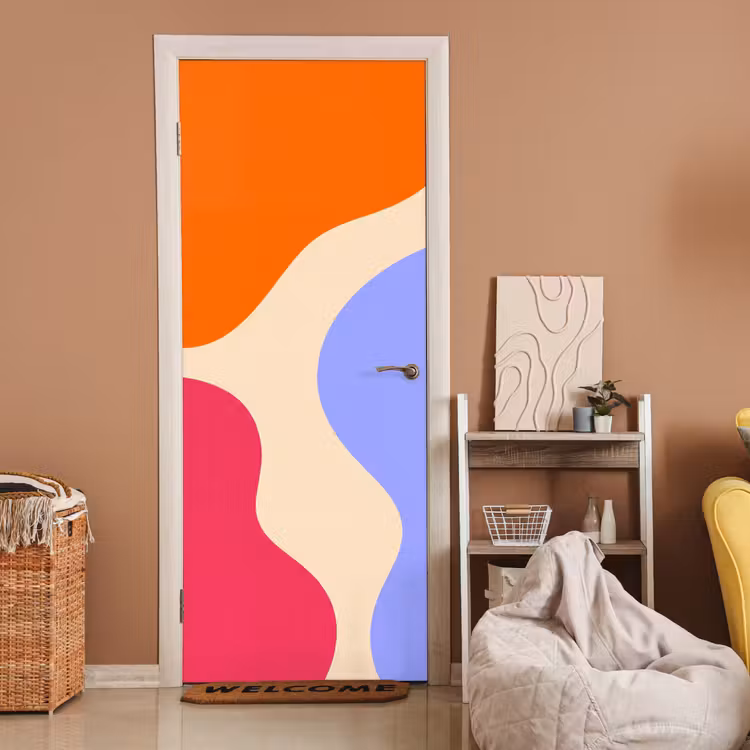 Deursticker - Abstract - Organische vormen - Design - Modern - Kleurrijk — 2