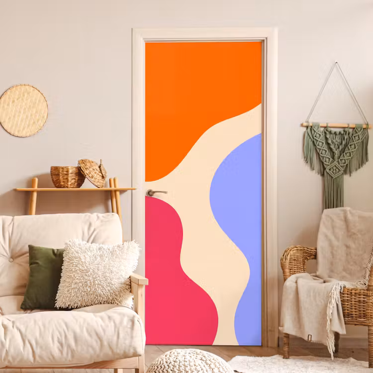 Deursticker - Abstract - Organische vormen - Design - Modern - Kleurrijk — 4