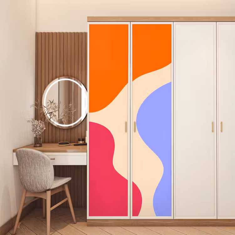Deursticker - Abstract - Organische vormen - Design - Modern - Kleurrijk — 5
