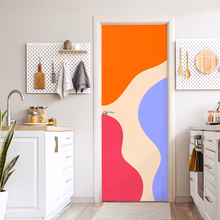 Deursticker - Abstract - Organische vormen - Design - Modern - Kleurrijk — 7