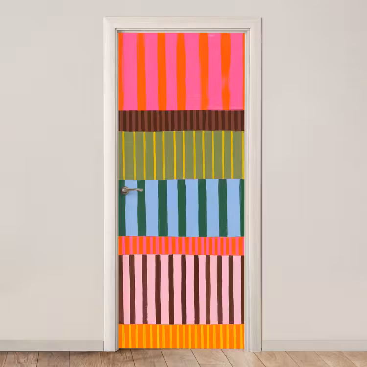 Deursticker - Abstract - Strepen - Modern - Kleurrijk - Kunst — 1