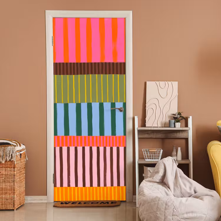 Deursticker - Abstract - Strepen - Modern - Kleurrijk - Kunst — 2