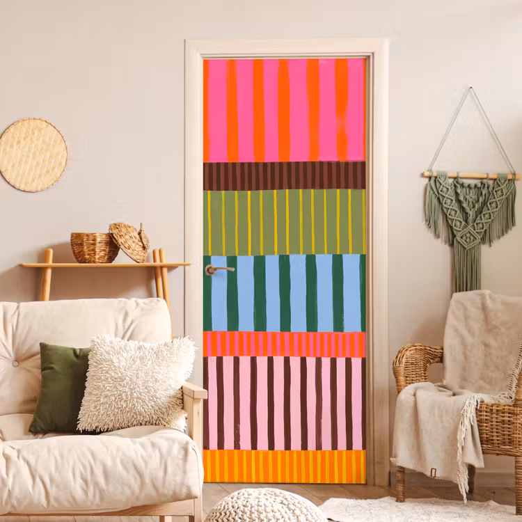 Deursticker - Abstract - Strepen - Modern - Kleurrijk - Kunst — 4