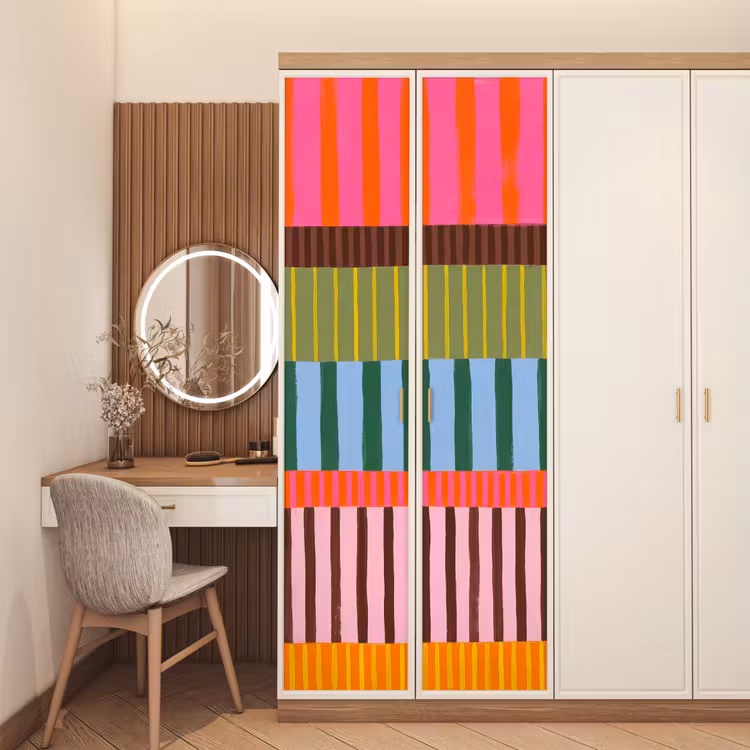 Deursticker - Abstract - Strepen - Modern - Kleurrijk - Kunst — 5