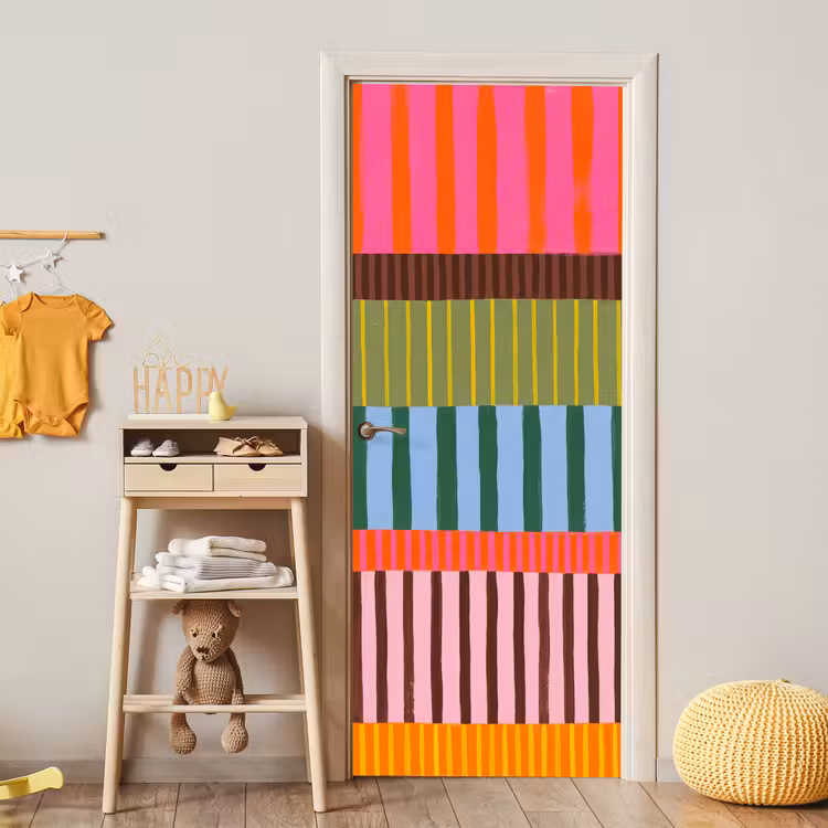 Deursticker - Abstract - Strepen - Modern - Kleurrijk - Kunst — 6