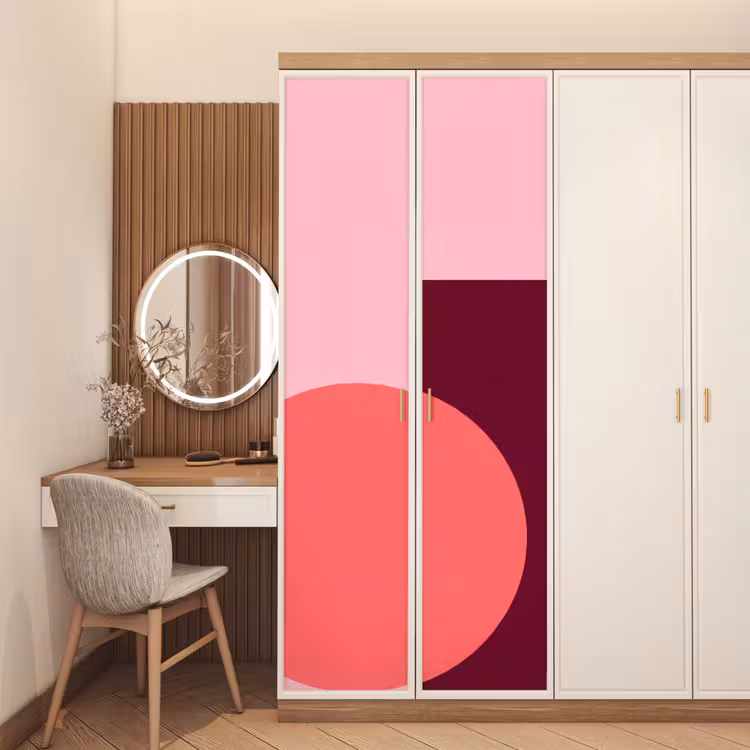 Deursticker - Abstract - Vormen - Roze - Modern - Design — 5