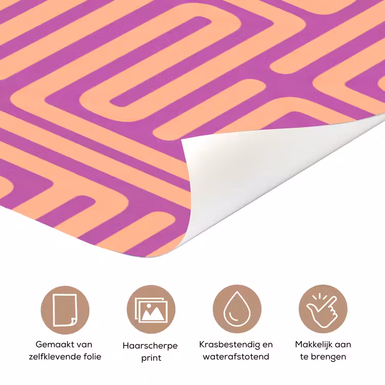 Deursticker - Patroon - Lijnen - Abstract - Modern - Paars — 3