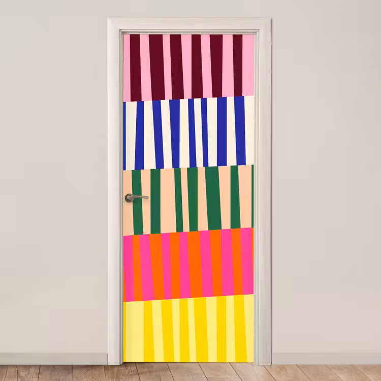 Deursticker - Patroon - Strepen - Abstract - Modern - Kleurrijk — 1