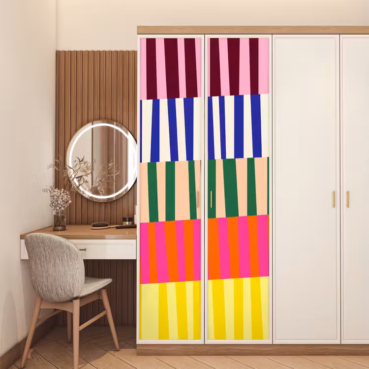 Deursticker - Patroon - Strepen - Abstract - Modern - Kleurrijk — 5