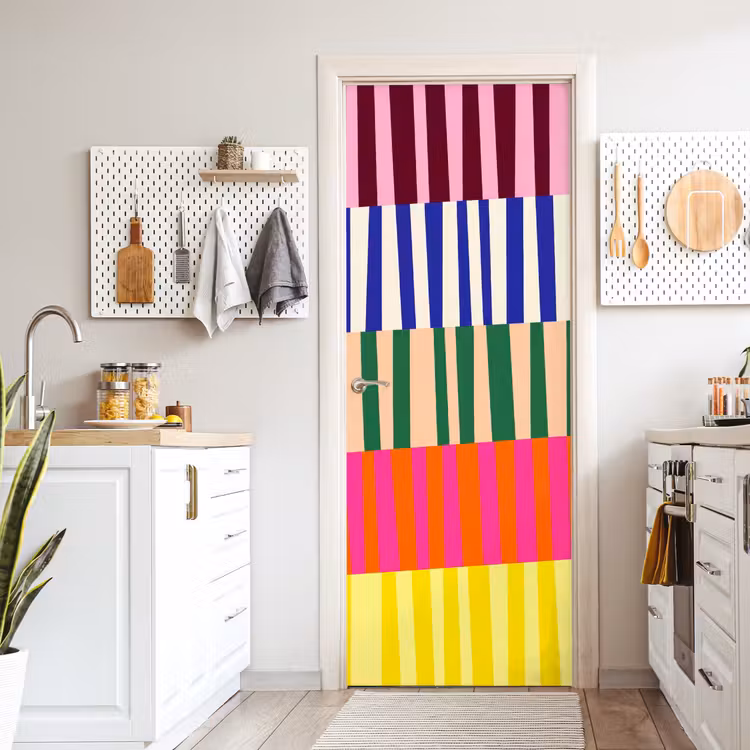 Deursticker - Patroon - Strepen - Abstract - Modern - Kleurrijk — 7