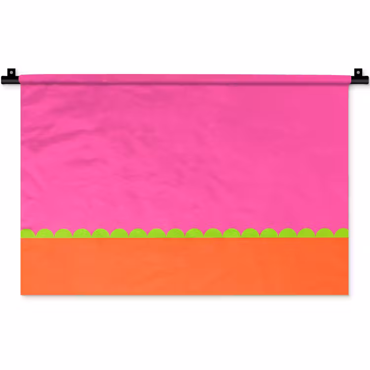 Wandkleed - Abstract - Geometrisch - Kleurblokken - Roze - Oranje — 1