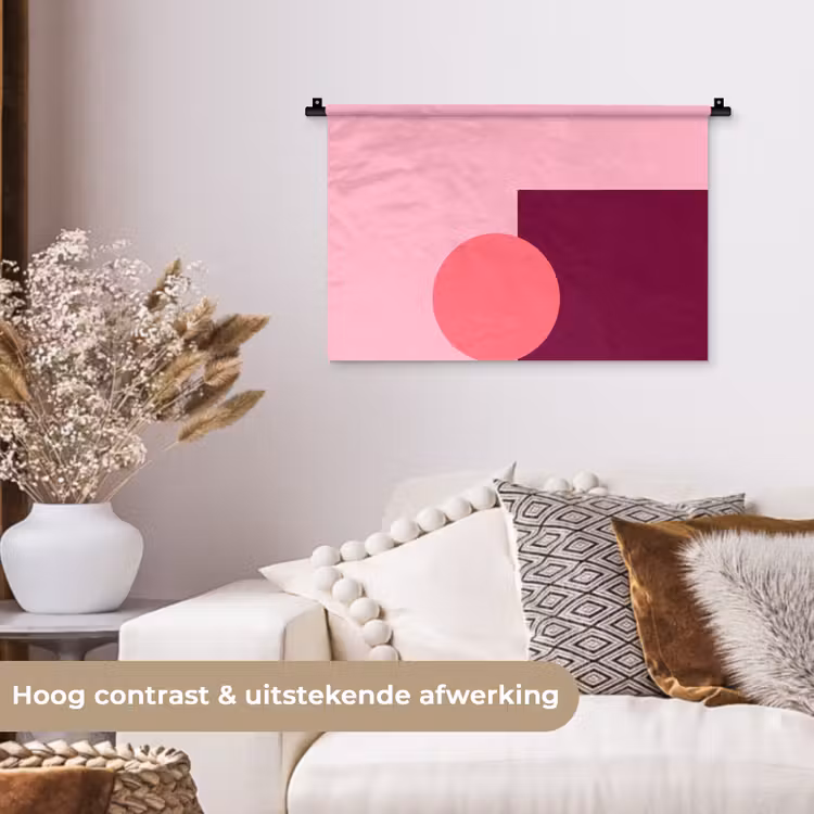 Wandkleed - Abstract - Vormen - Roze - Modern - Design — 4