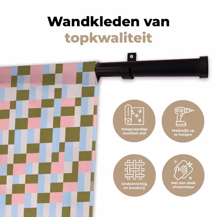 Wandkleed - Patroon - Geometrisch - Abstract - Kleurrijk - Modern — 3