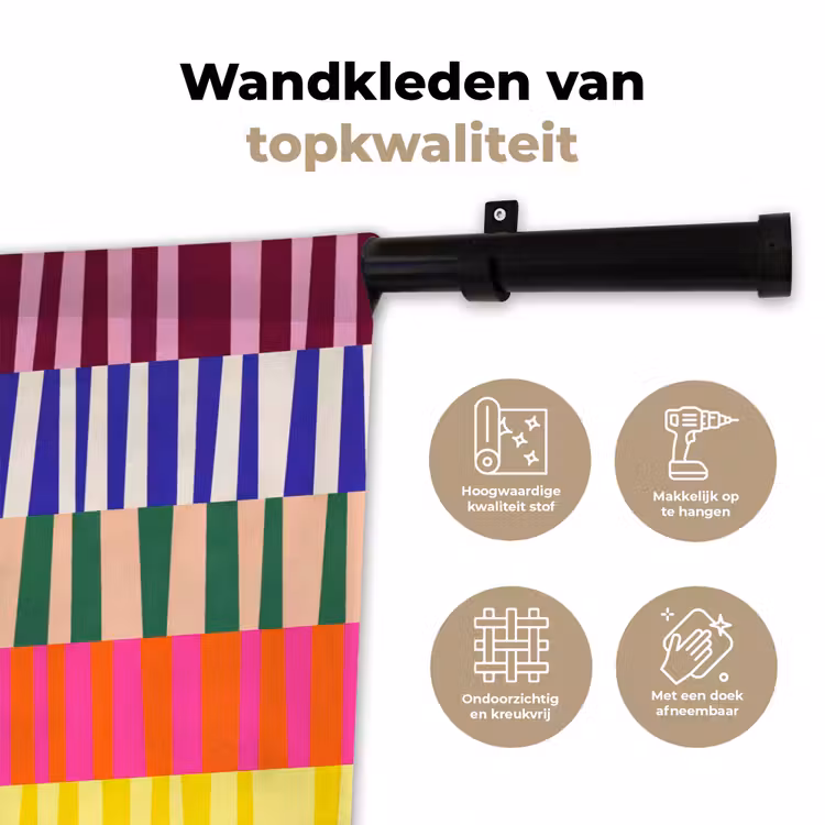 Wandkleed - Patroon - Strepen - Abstract - Modern - Kleurrijk — 3